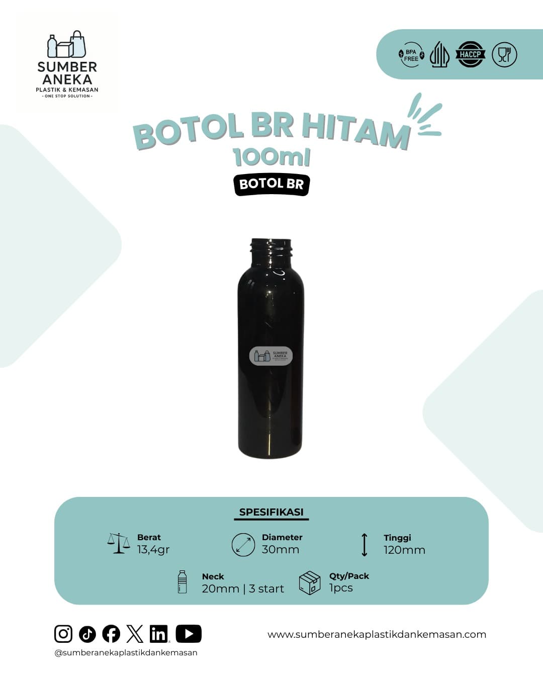 BOTOL BR HITAM 100ML