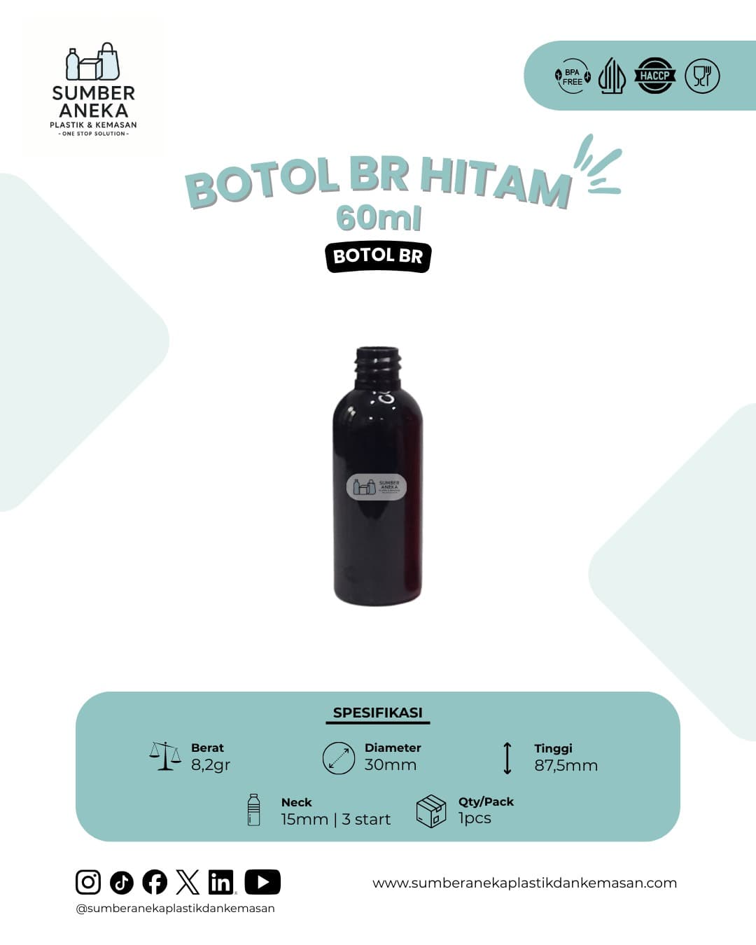 BOTOL BR HITAM 60ML