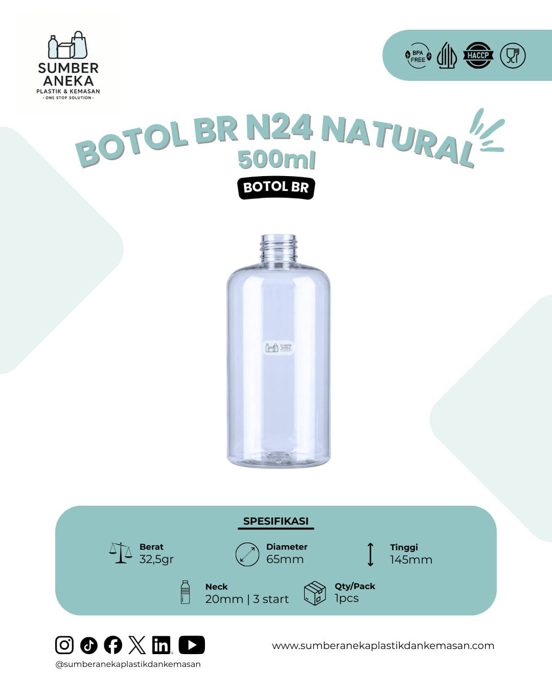 BOTOL BR N24 NATURAL 500ML