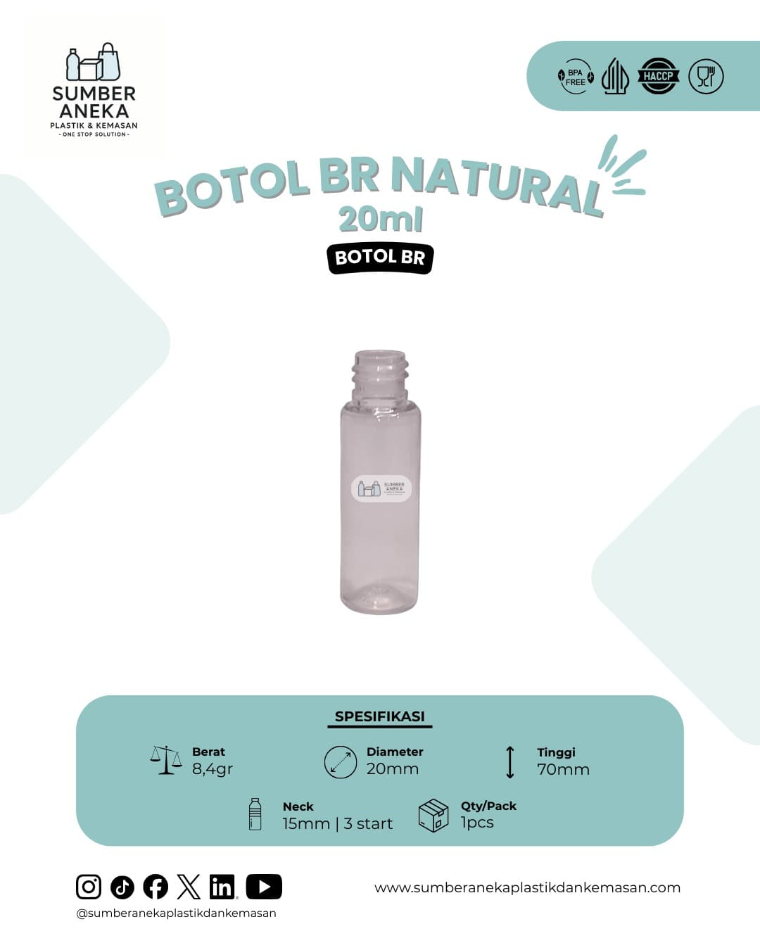 BOTOL BR NATURAL 20ML