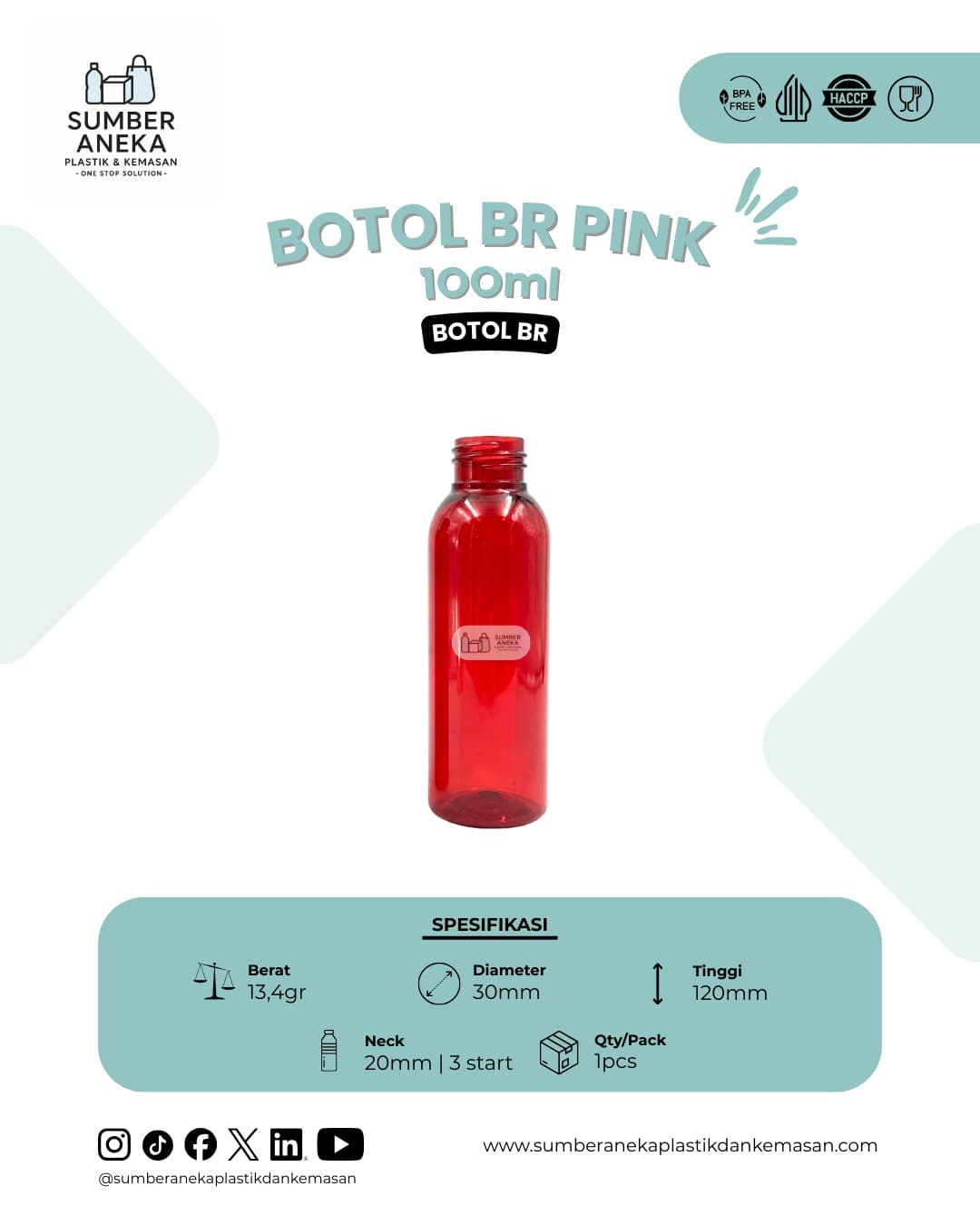 BOTOL BR PINK 100ML