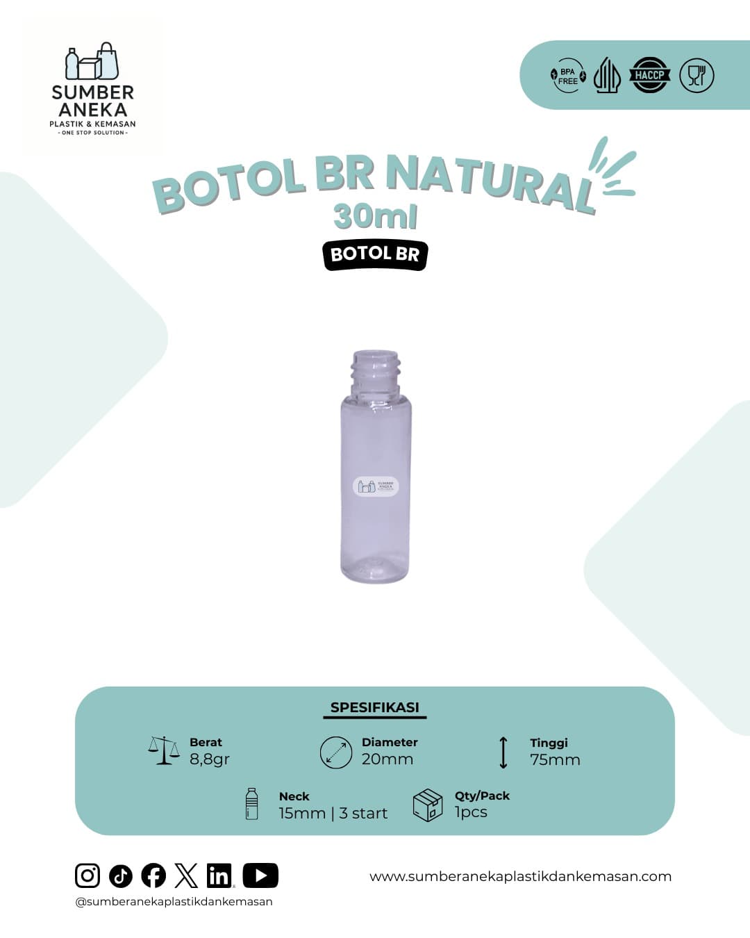 BOTOL BR NATURAL 30ML