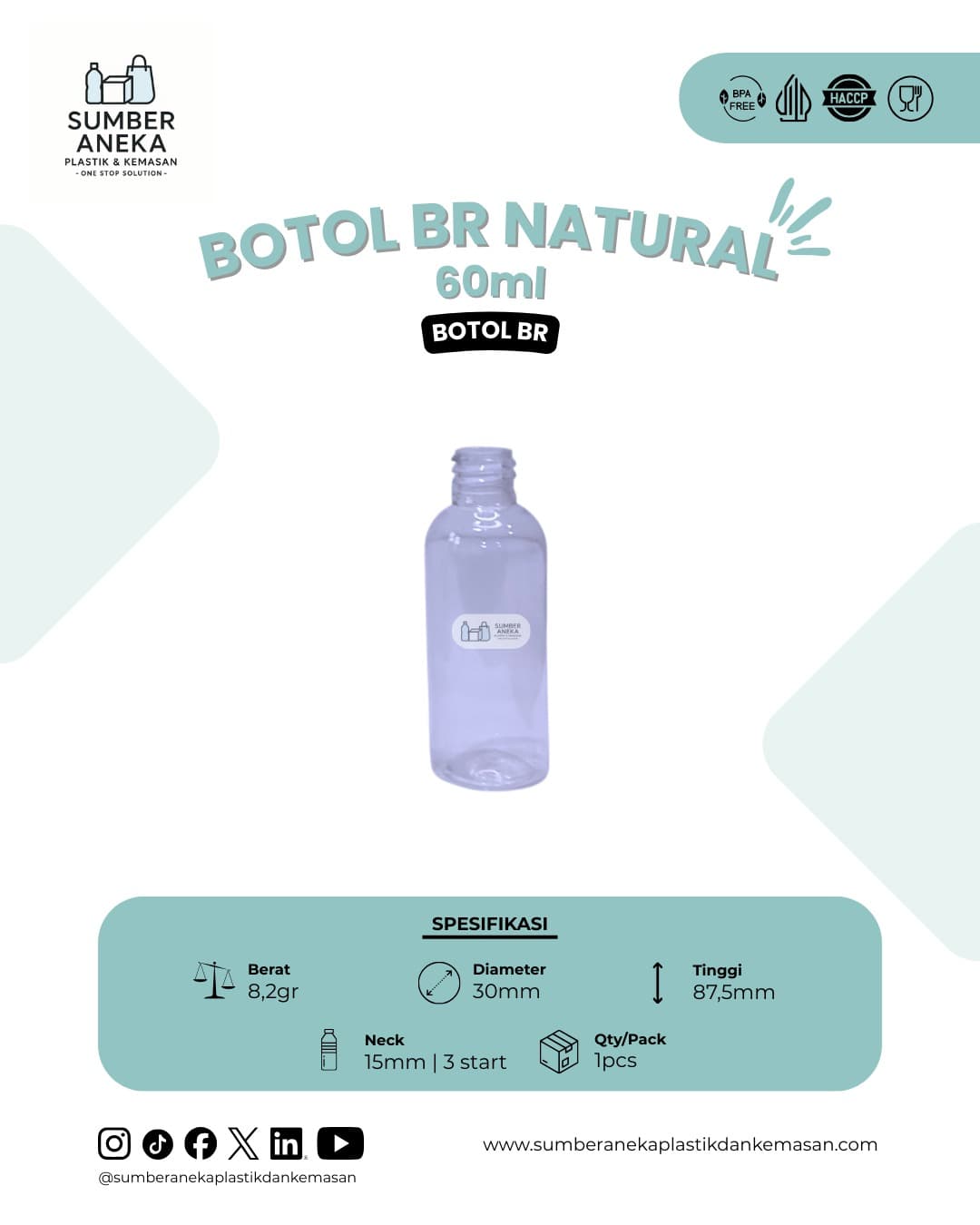 BOTOL BR NATURAL 60ML