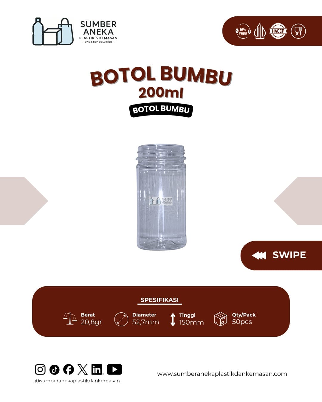 BOTOL BUMBU 200ML