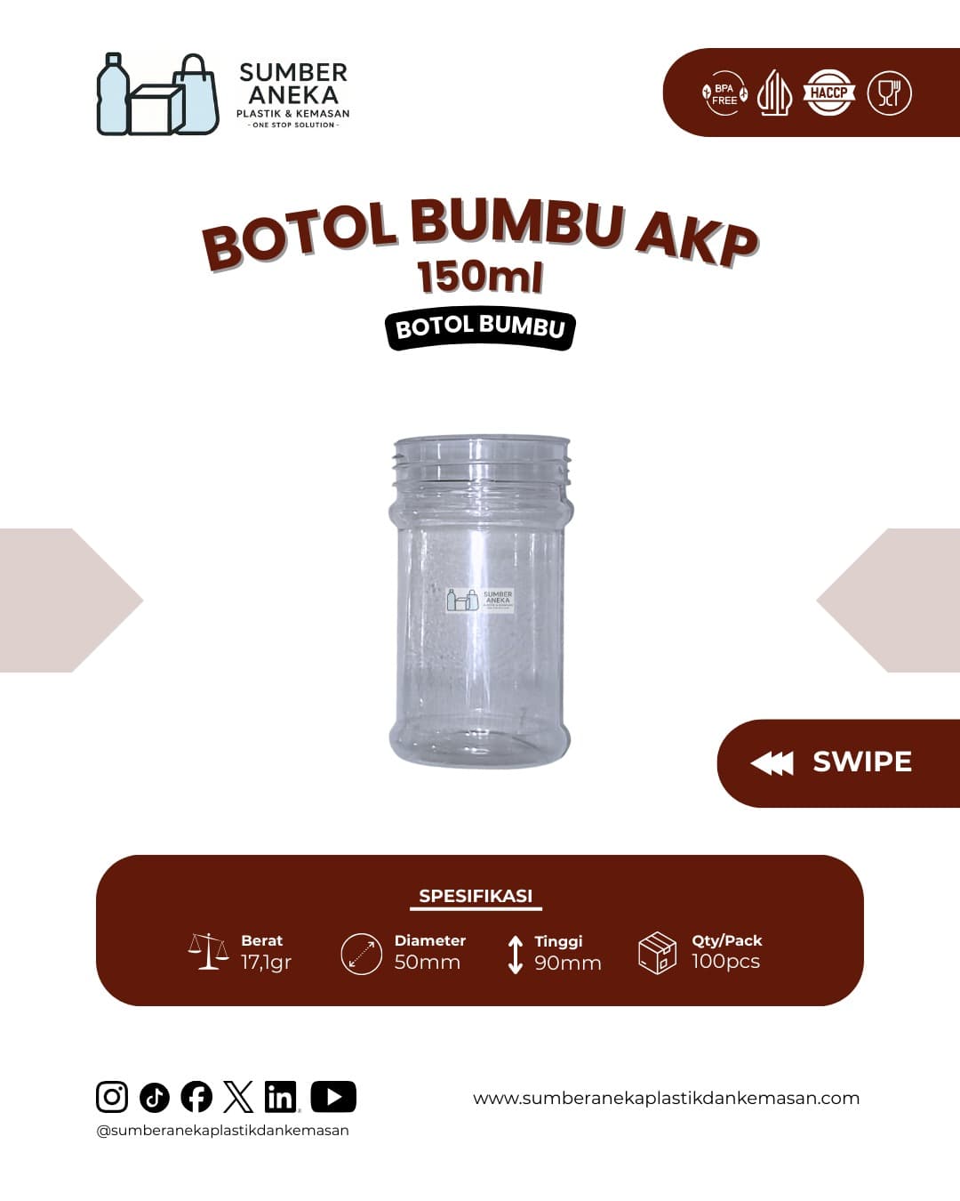 BOTOL BUMBU AKP 150ML