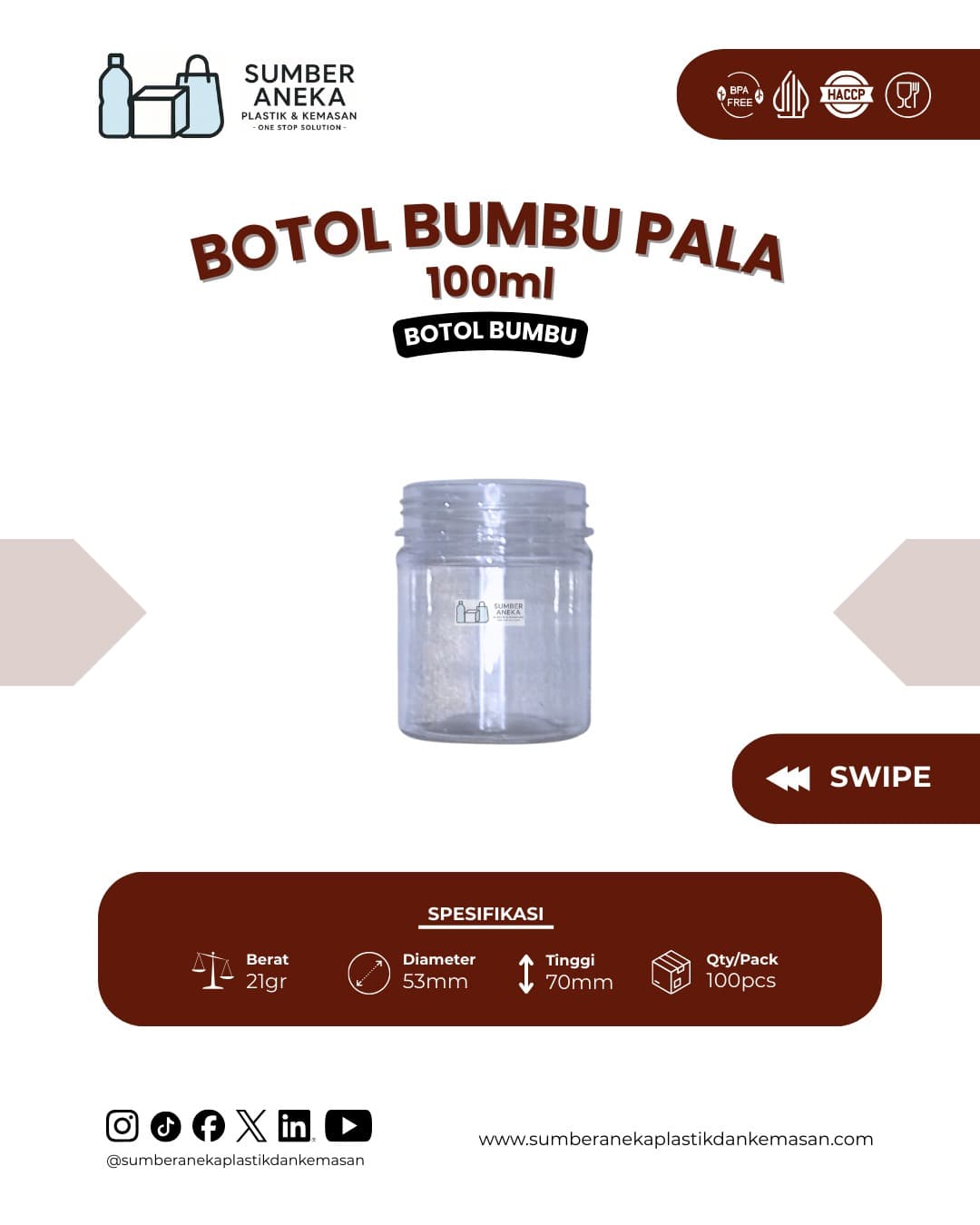 BOTOL BUMBU PALA 100ML
