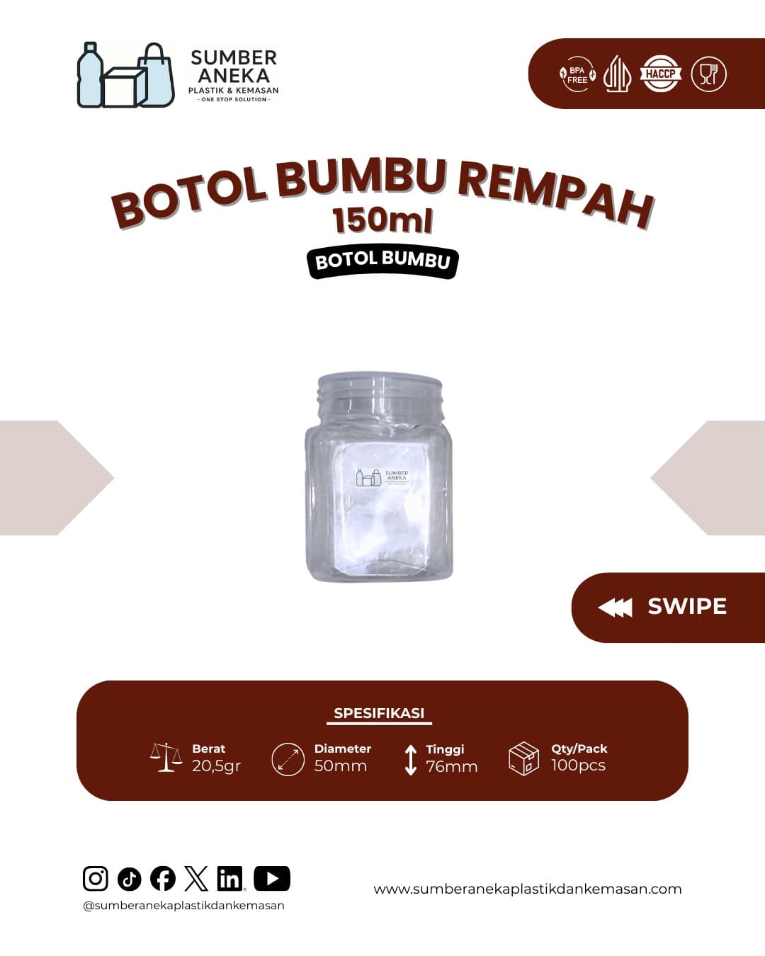 BOTOL BUMBU REMPAH 150ML