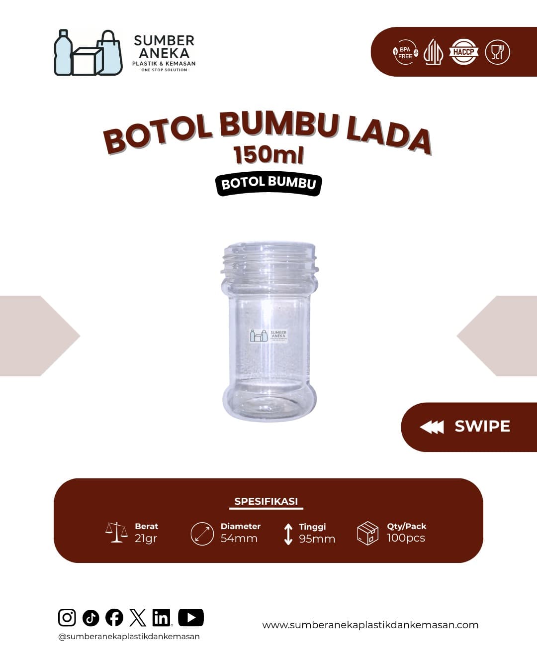 BOTOL BUMBU LADA 150ML