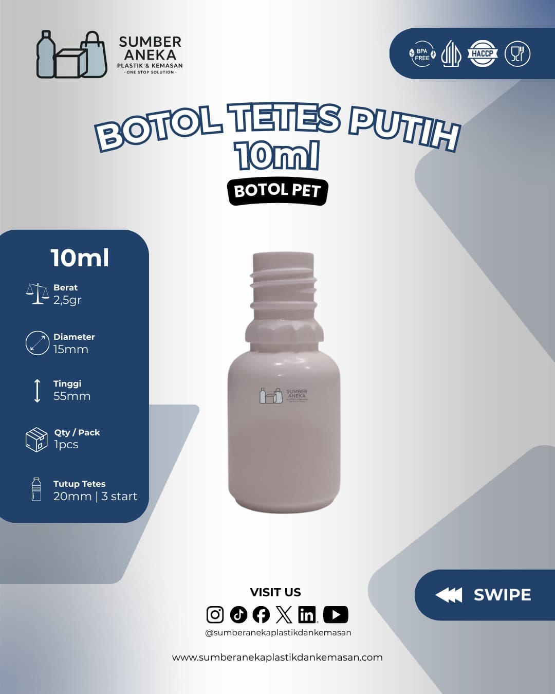 BOTOL TETES PUTIH 10ML