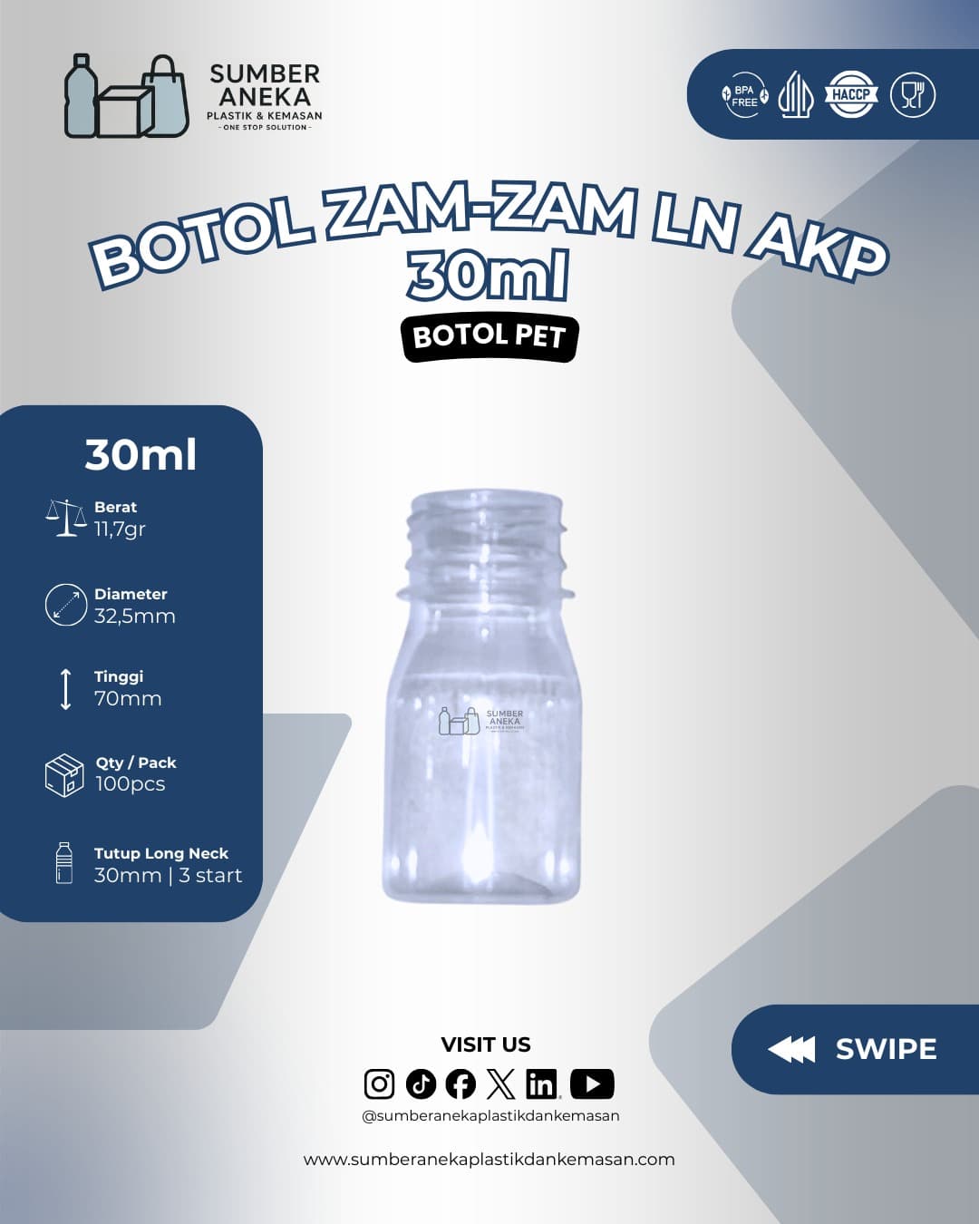 BOTOL ZAMZAM LN AKP 30ML