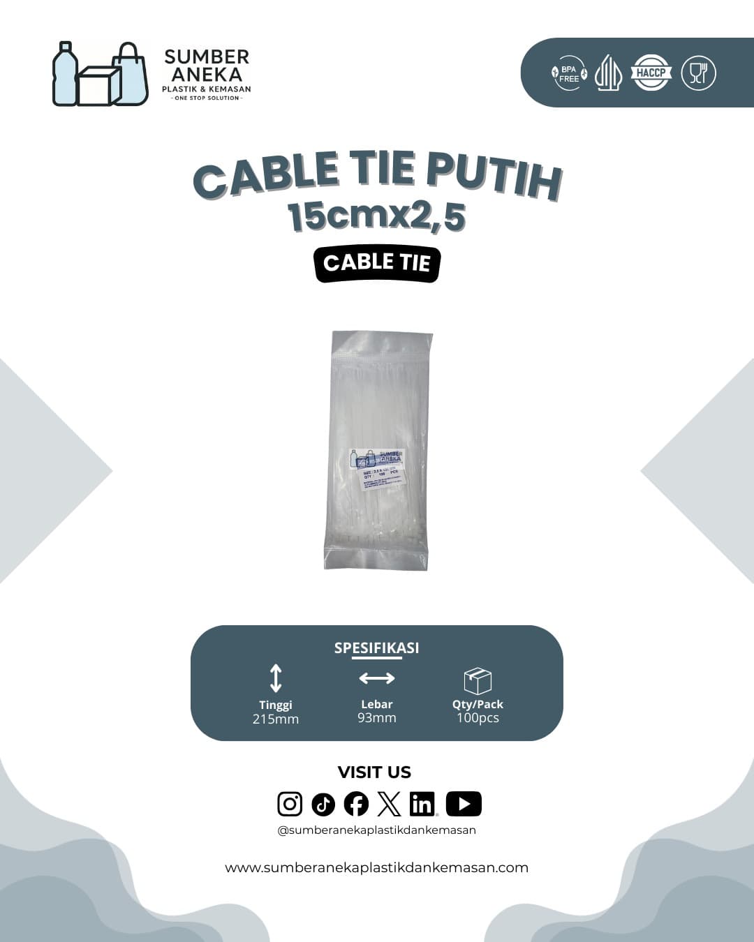 CABLE TIE PUTIH 15CM