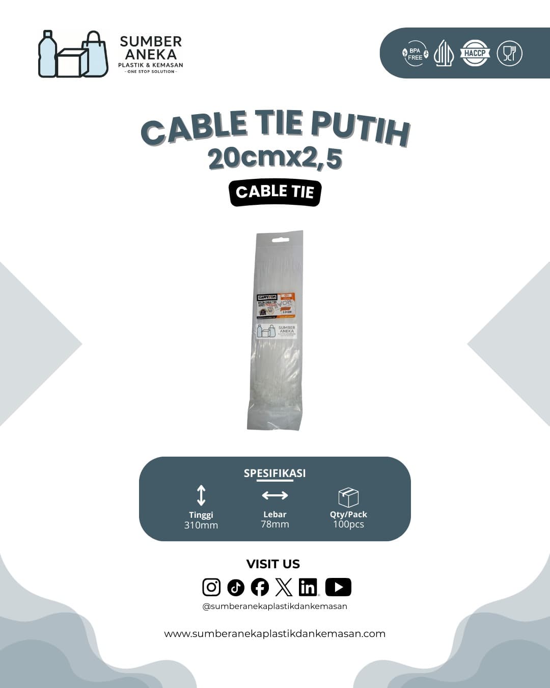 CABLE TIE PUTIH 20CM