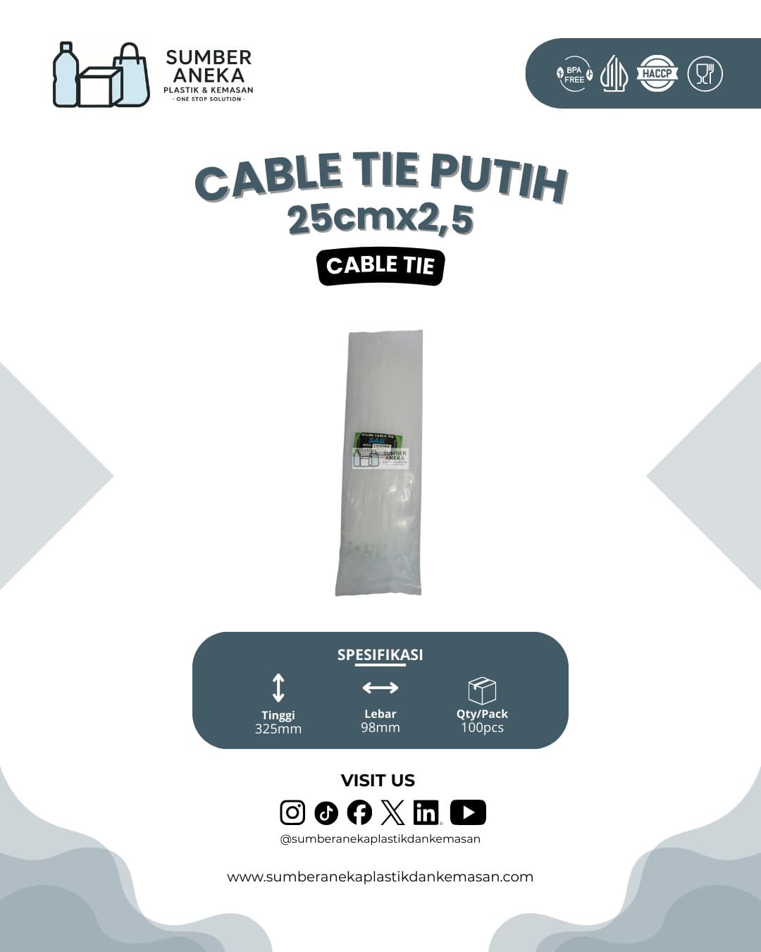 CABLE TIE PUTIH 25CM
