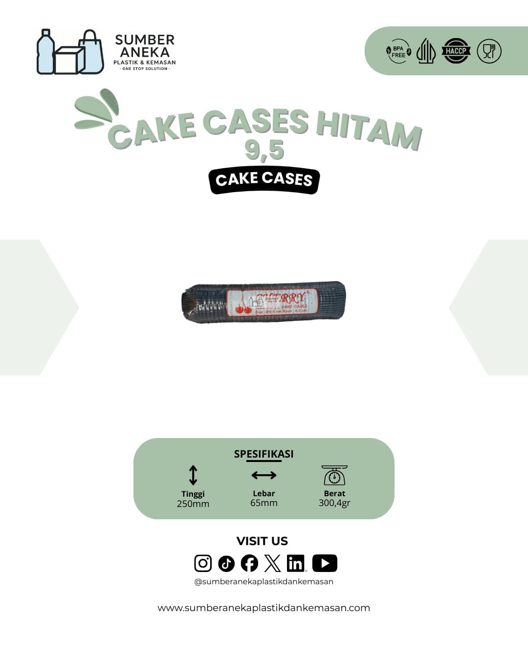 CAKE CASES HITAM 8.5