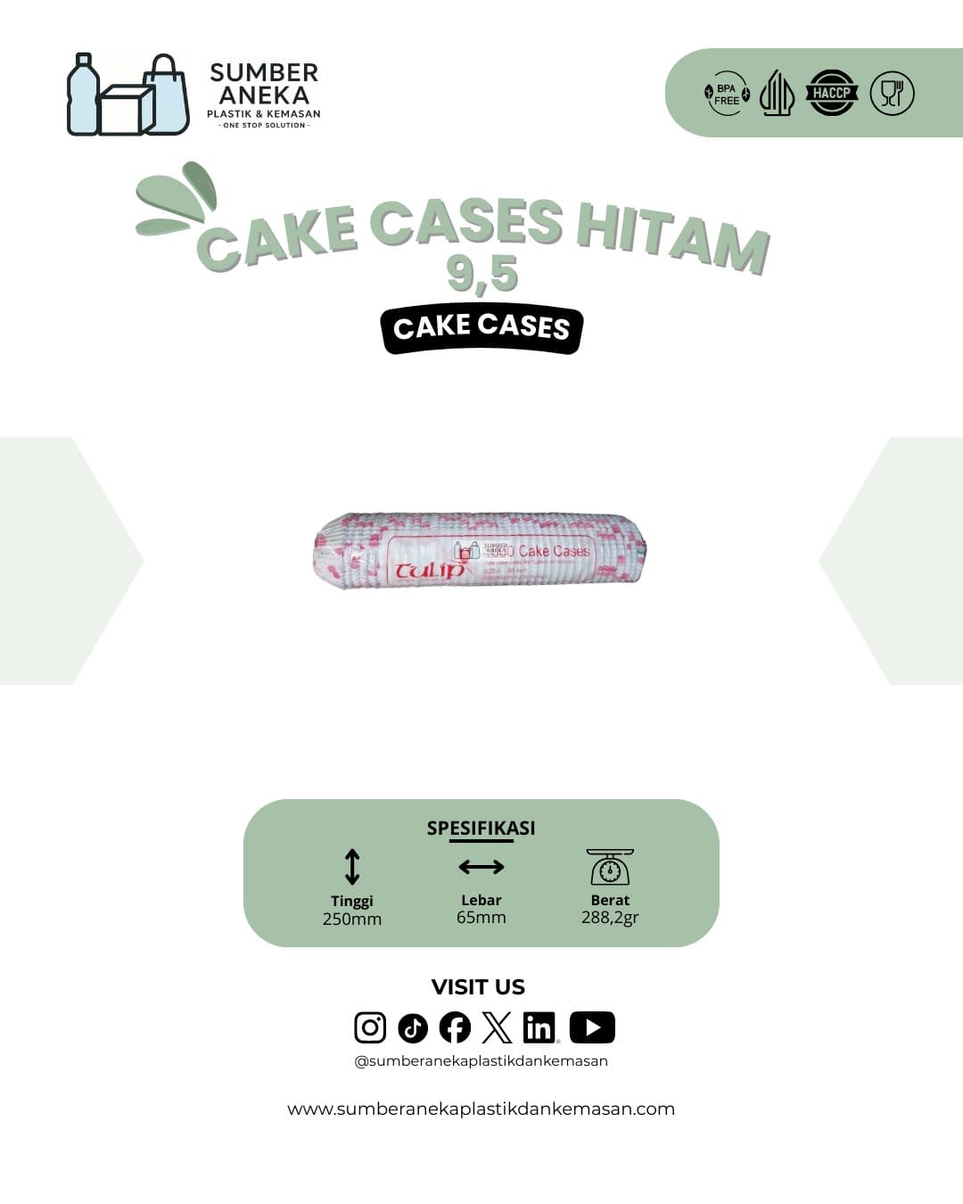 CAKE CASES HITAM 9.5