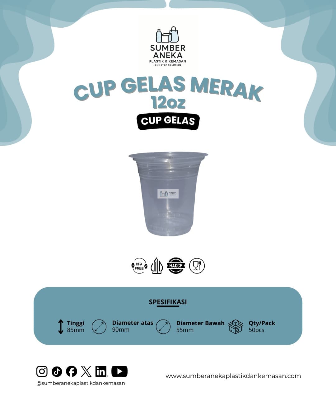 CUP GELAS MERAK 12OZ