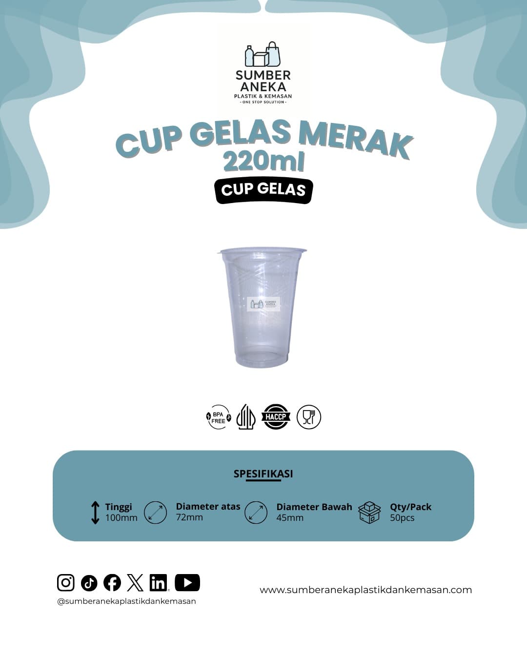 CUP GELAS MERAK 220ML