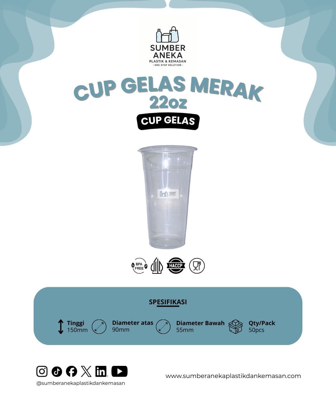 CUP GELAS MERAK 22OZ