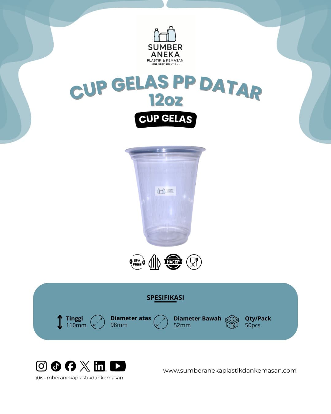 CUP GELAS PP DATAR 12 OZ