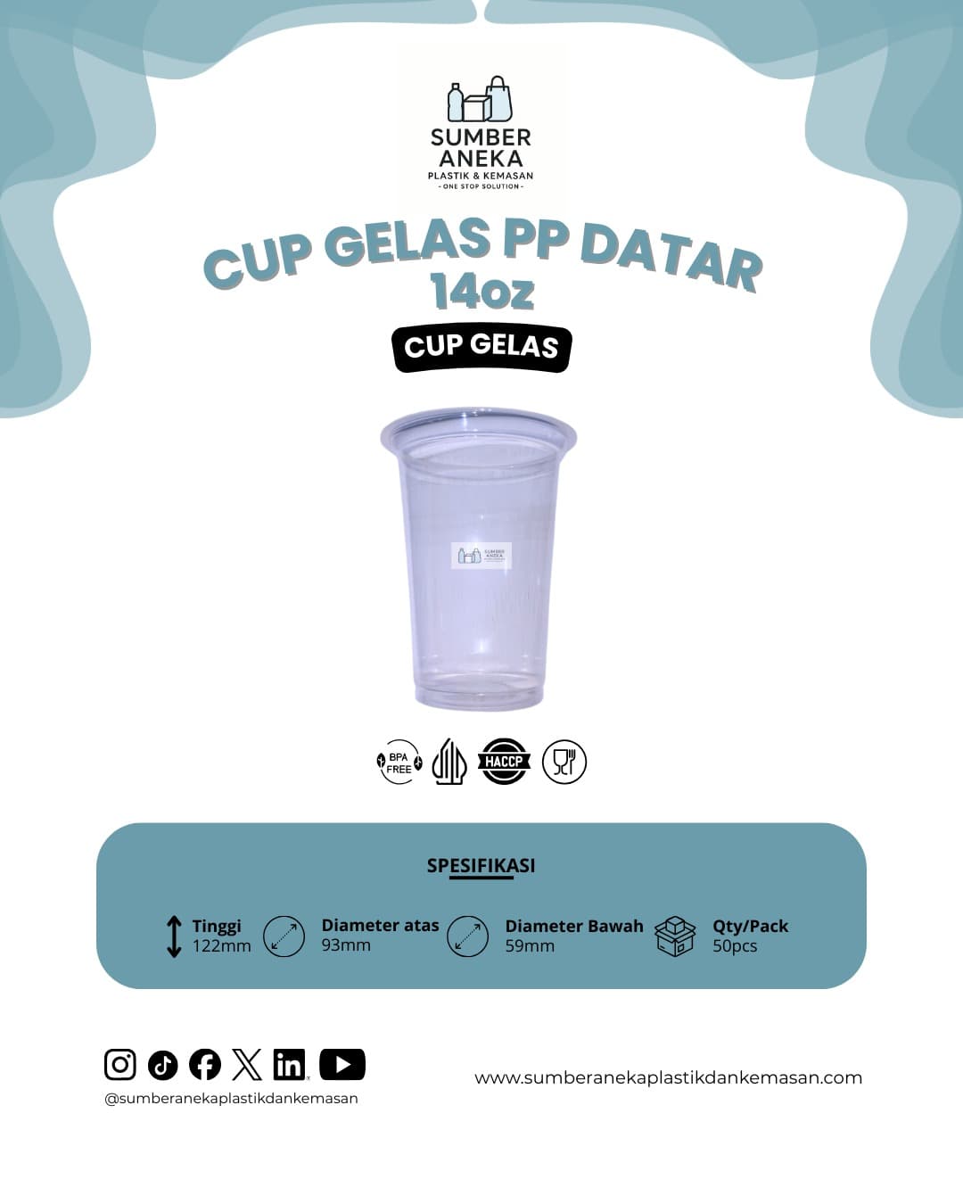 CUP GELAS PP DATAR 14OX