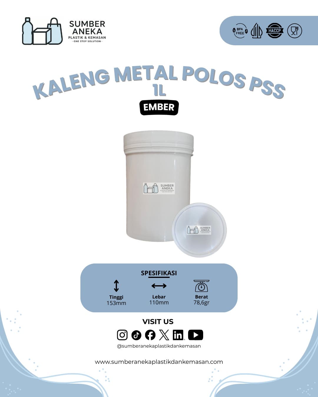 EMBER KALENG METAL POLOS 1