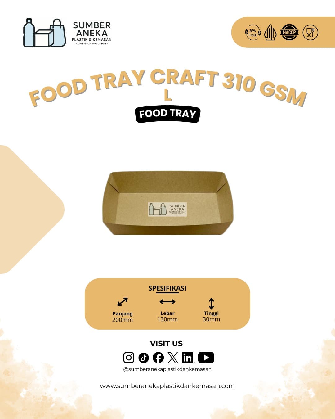 FOOD TRAY CRAFT 310 L