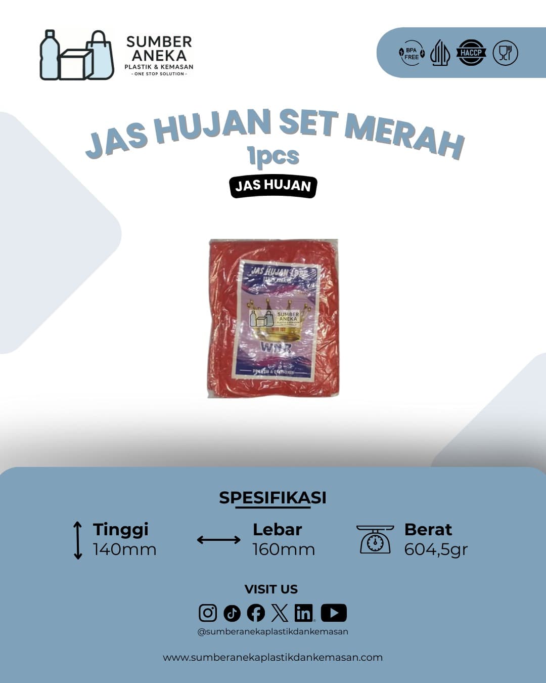 JAS HUJAN SET MERAH