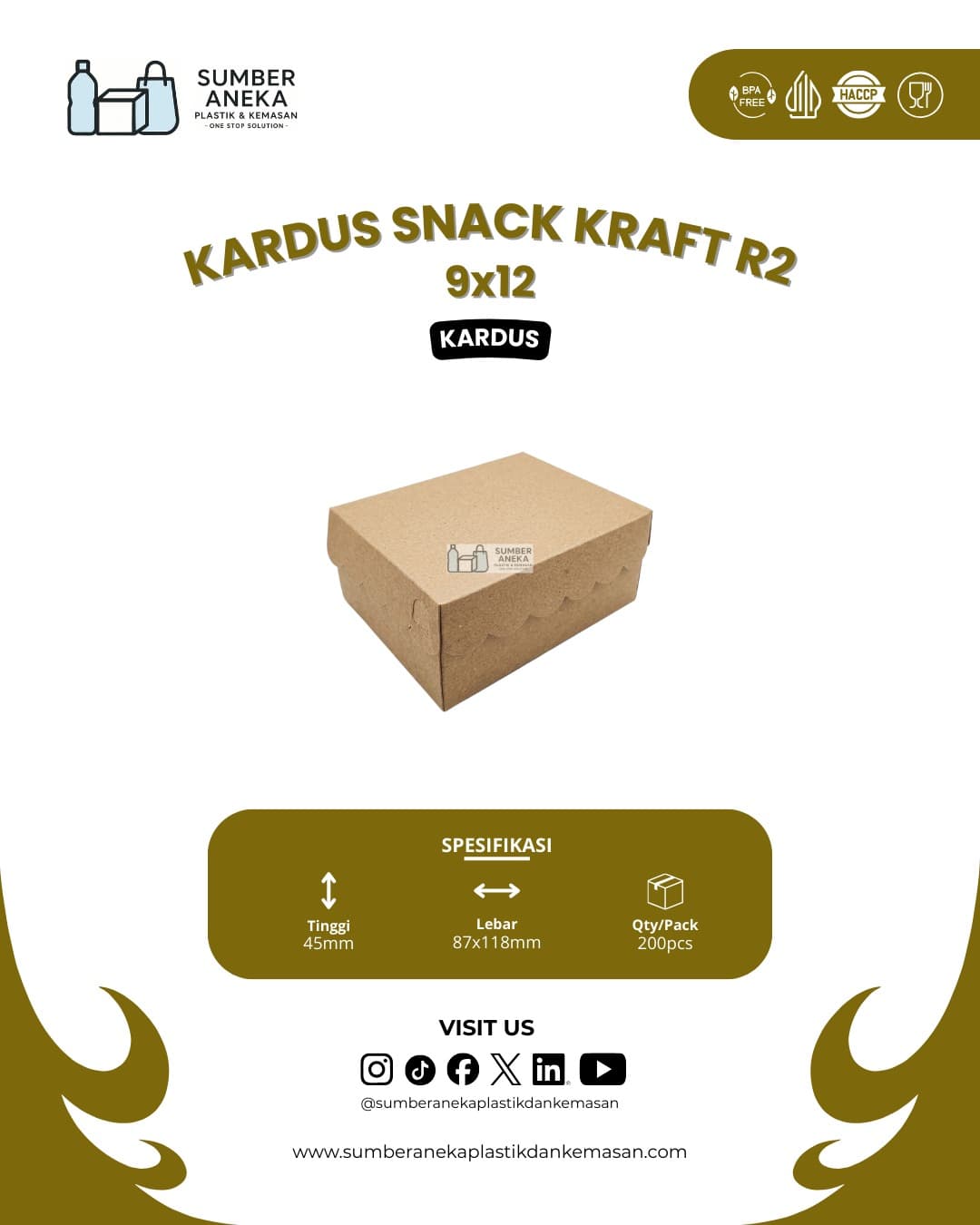 KARDUS SNACK KRAFT R2 9X12