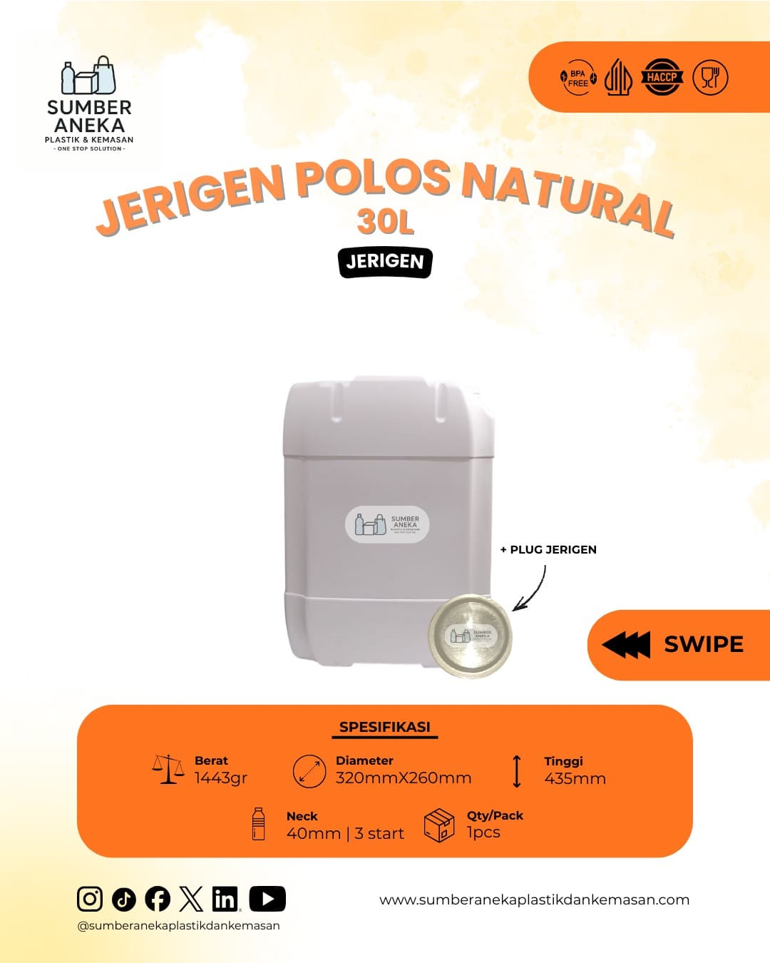 JIRIGEN POLO NATURAL 30L