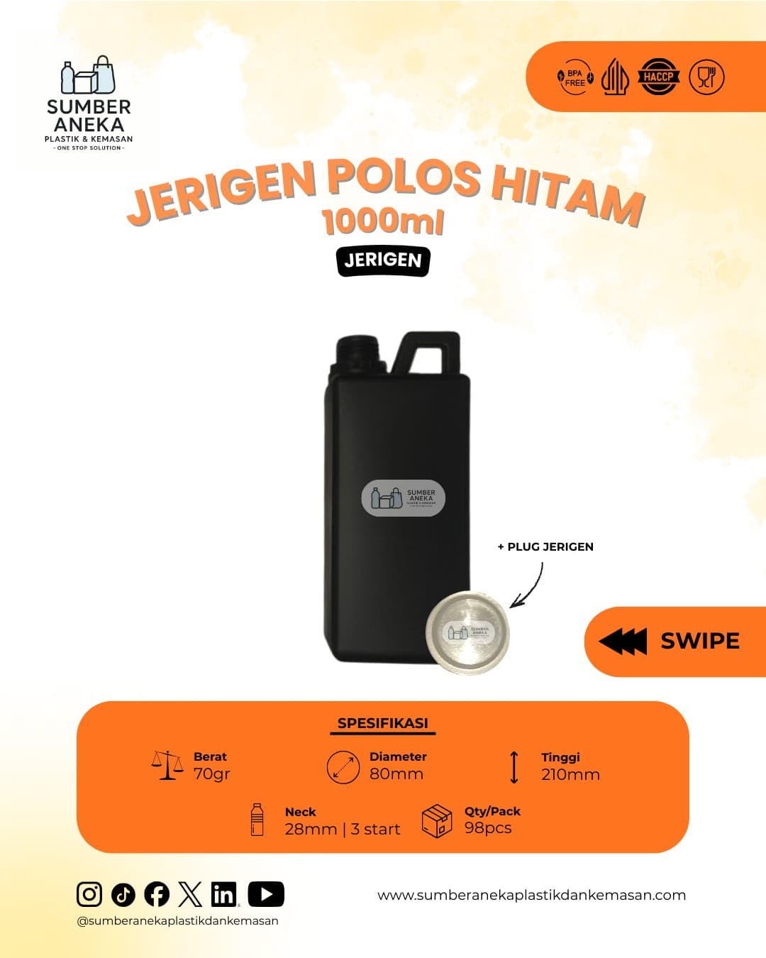 JIRIGEN POLOS HITAM 1000ML