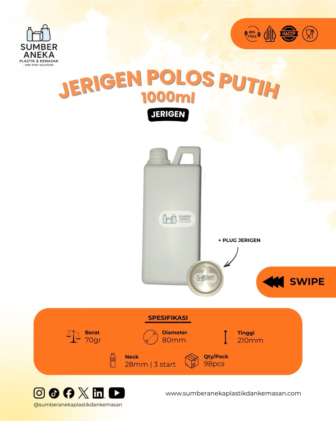 JIRIGEN POLOS PUTIH 1000ML