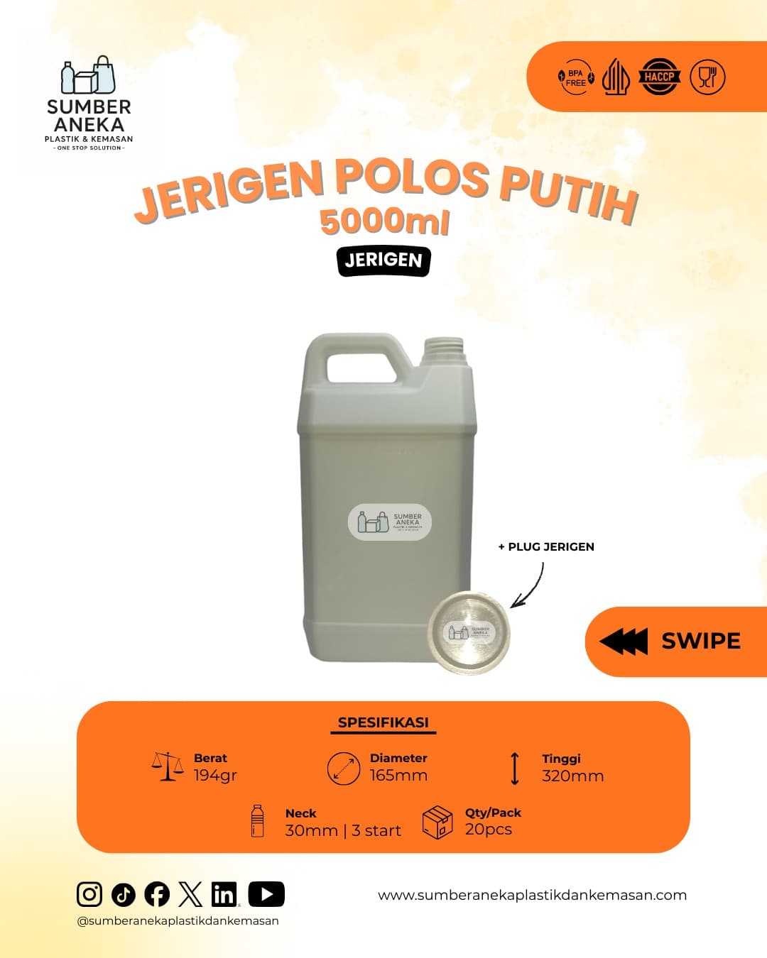 JIRIGEN POLOS PUTIH 5000ML