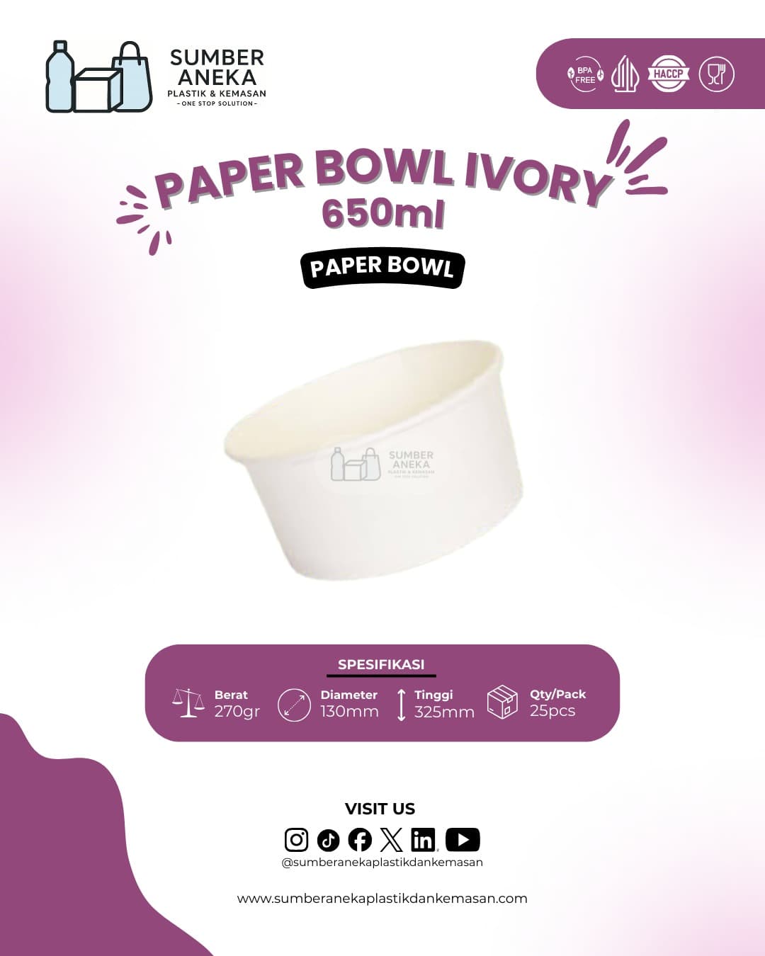 PAPERBOWL IVORY 650ML