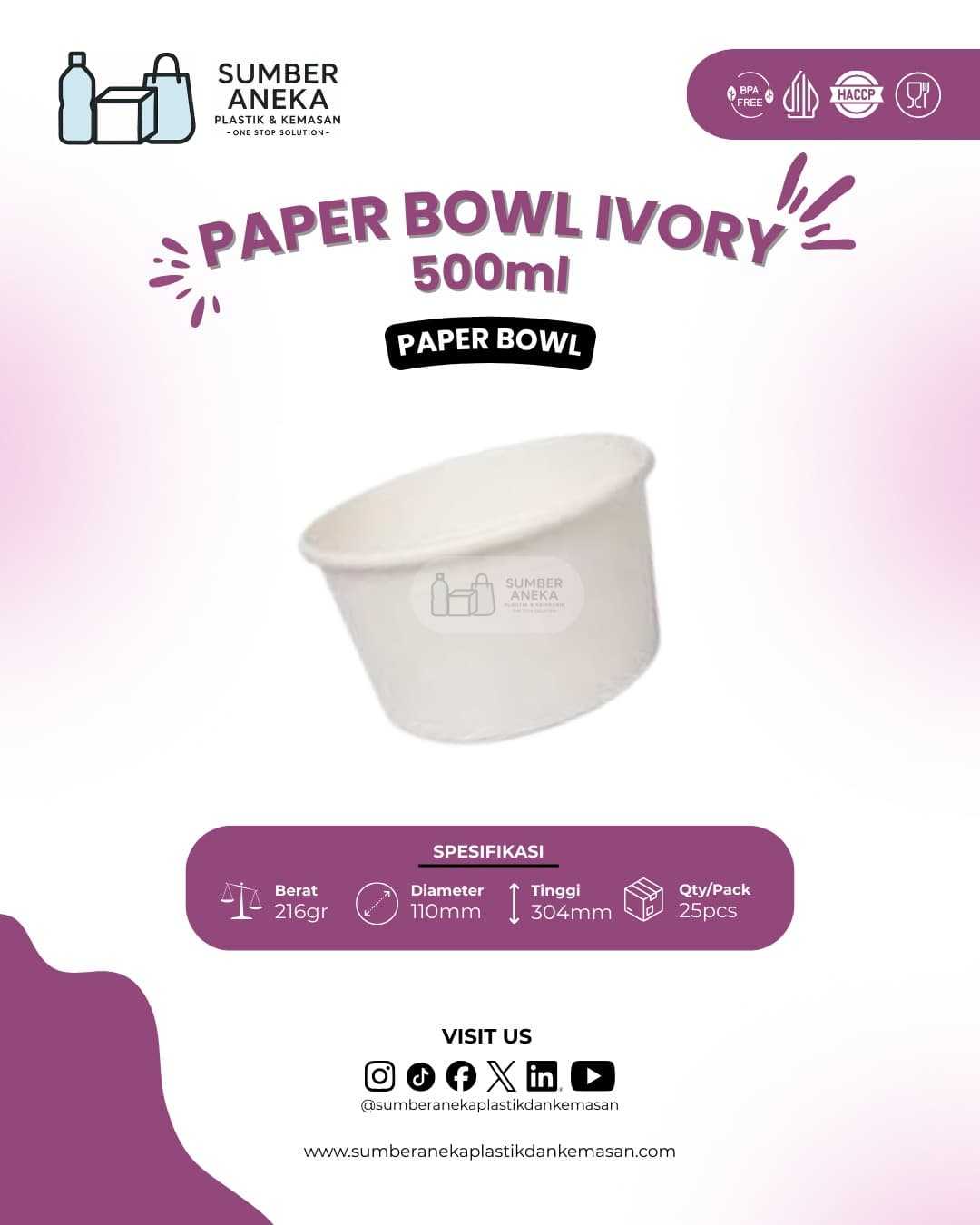 PAPERBOWL IVORY 500ML