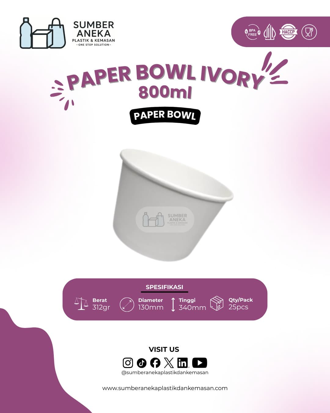 PAPERBOWL IVORY 800ML