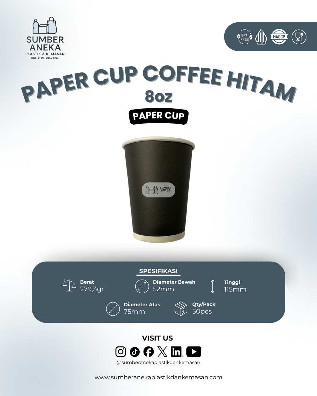 PAPER CUP KOPI HITAM 8 OZ