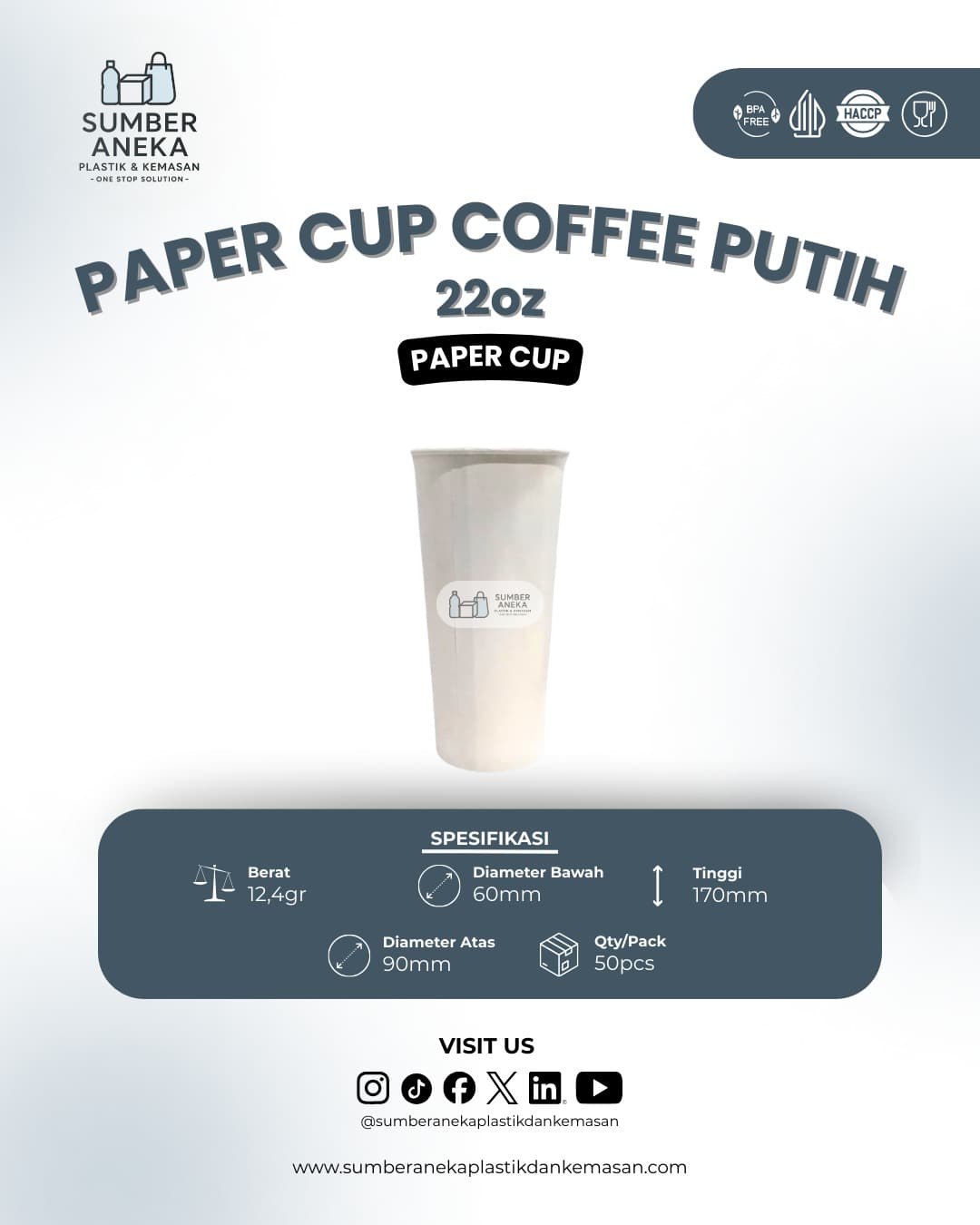 PAPER CUP KOPI PUTIH 22 OZ