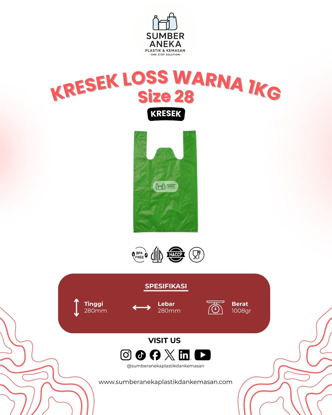 KRESEK LOSS WARNA IJO 1KG