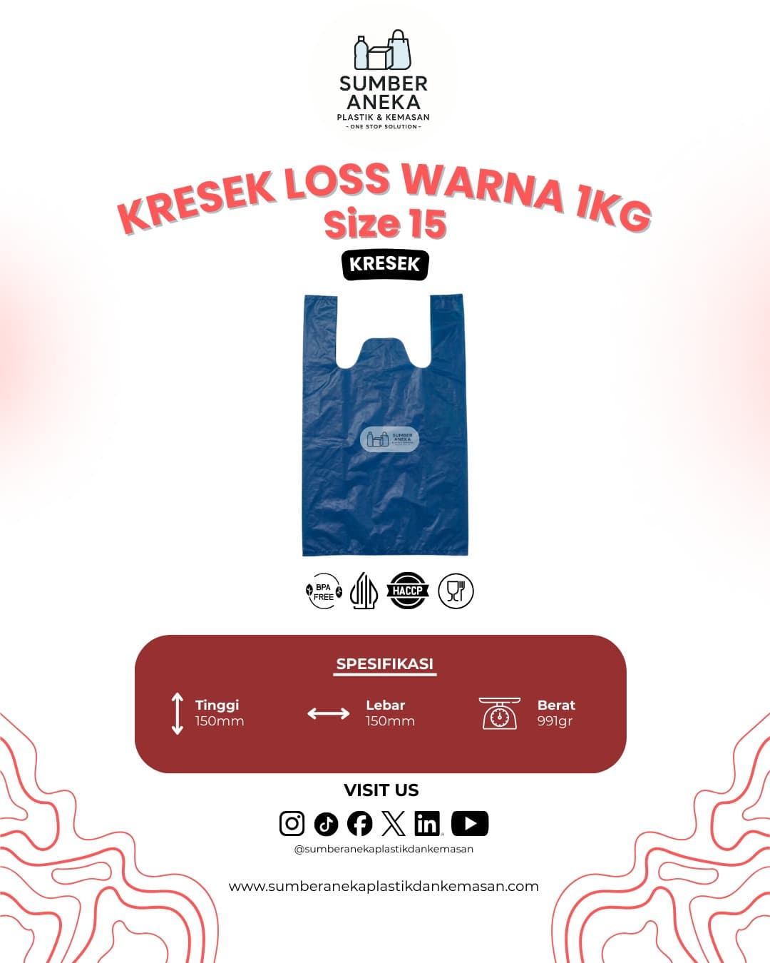KRESEK LOSS WARNA BIRU 1KG