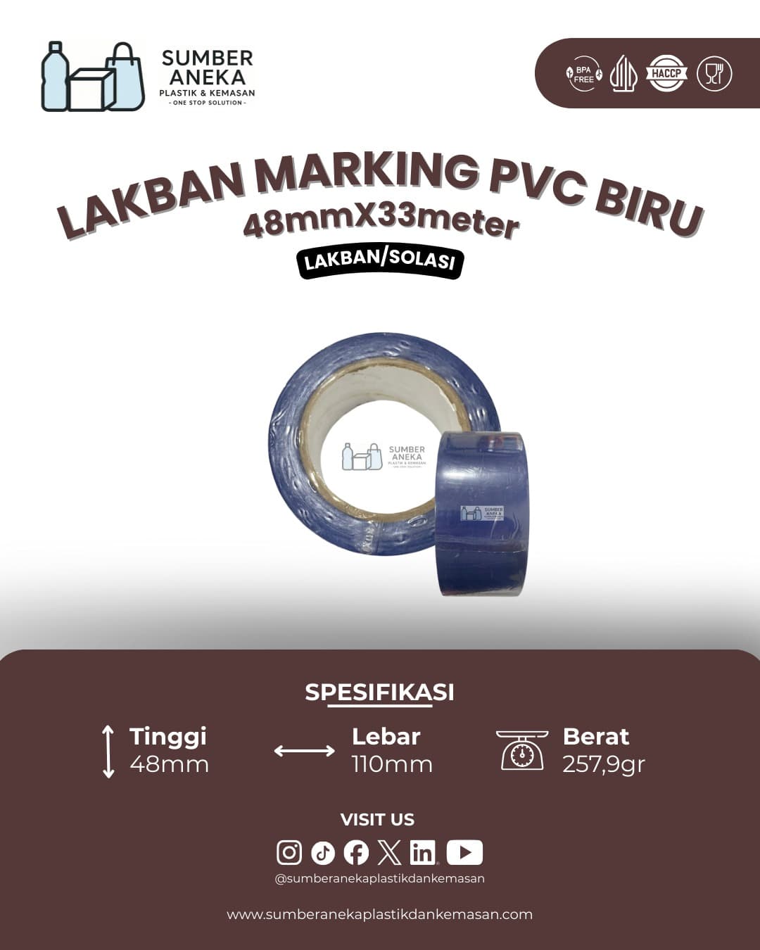 LAKBAN MARKING PVC BIRU