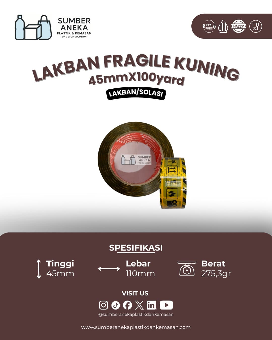 LAKBAN FRAGILE KUNING