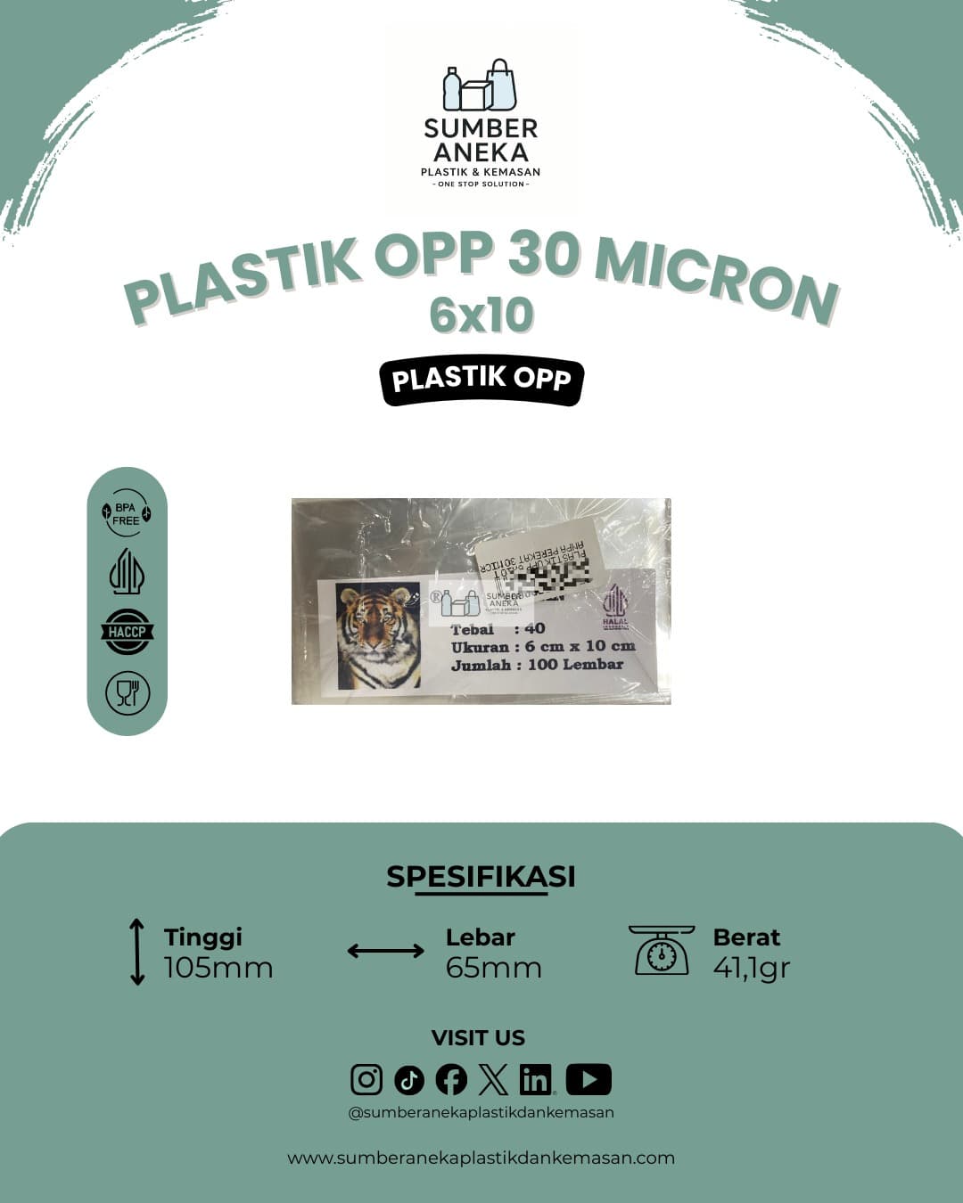 PLASTIK OPP 30 MICRON 6X10