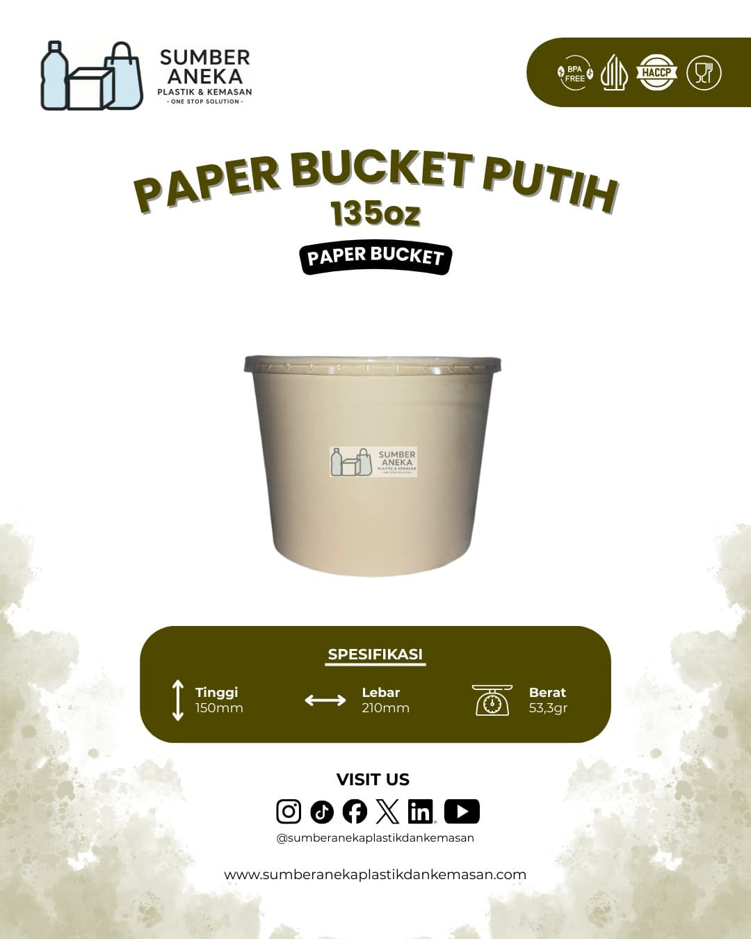 PAPER BUCKET PUTIH 135