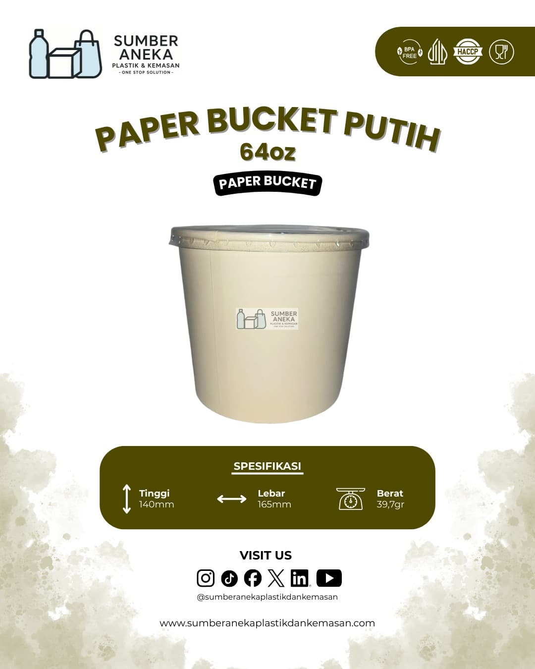 PAPER BUCKET PUTIH 64