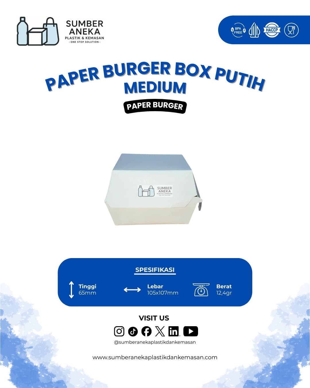 PAPER BURGER BOX PUTIH M