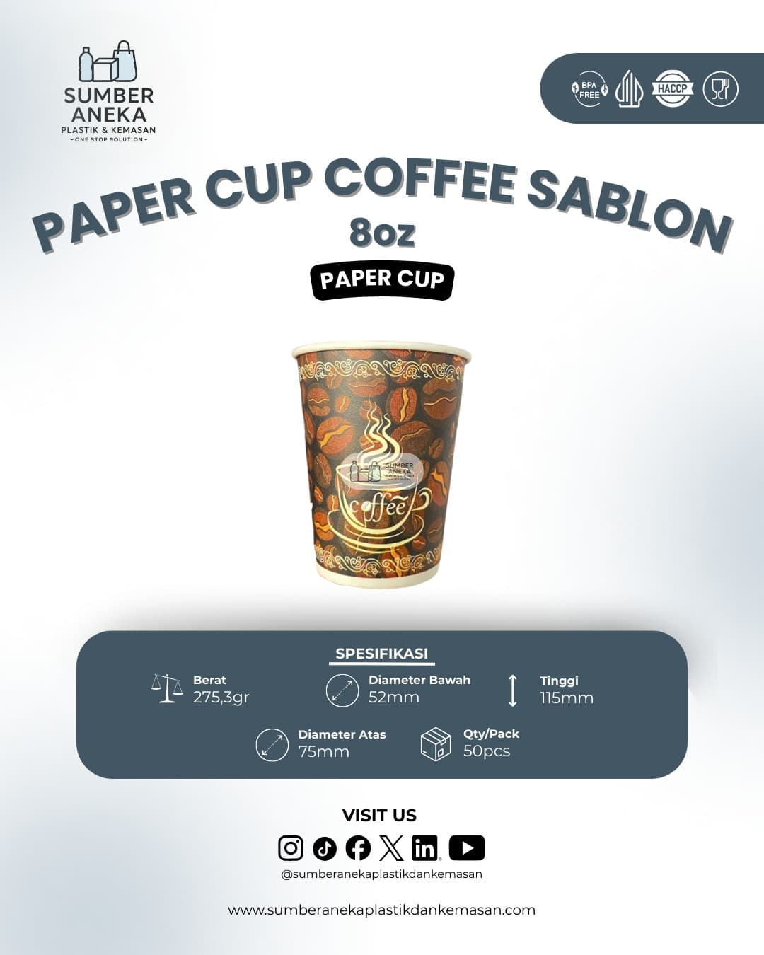 PAPER CUP KOPI SABLON 8 OZ