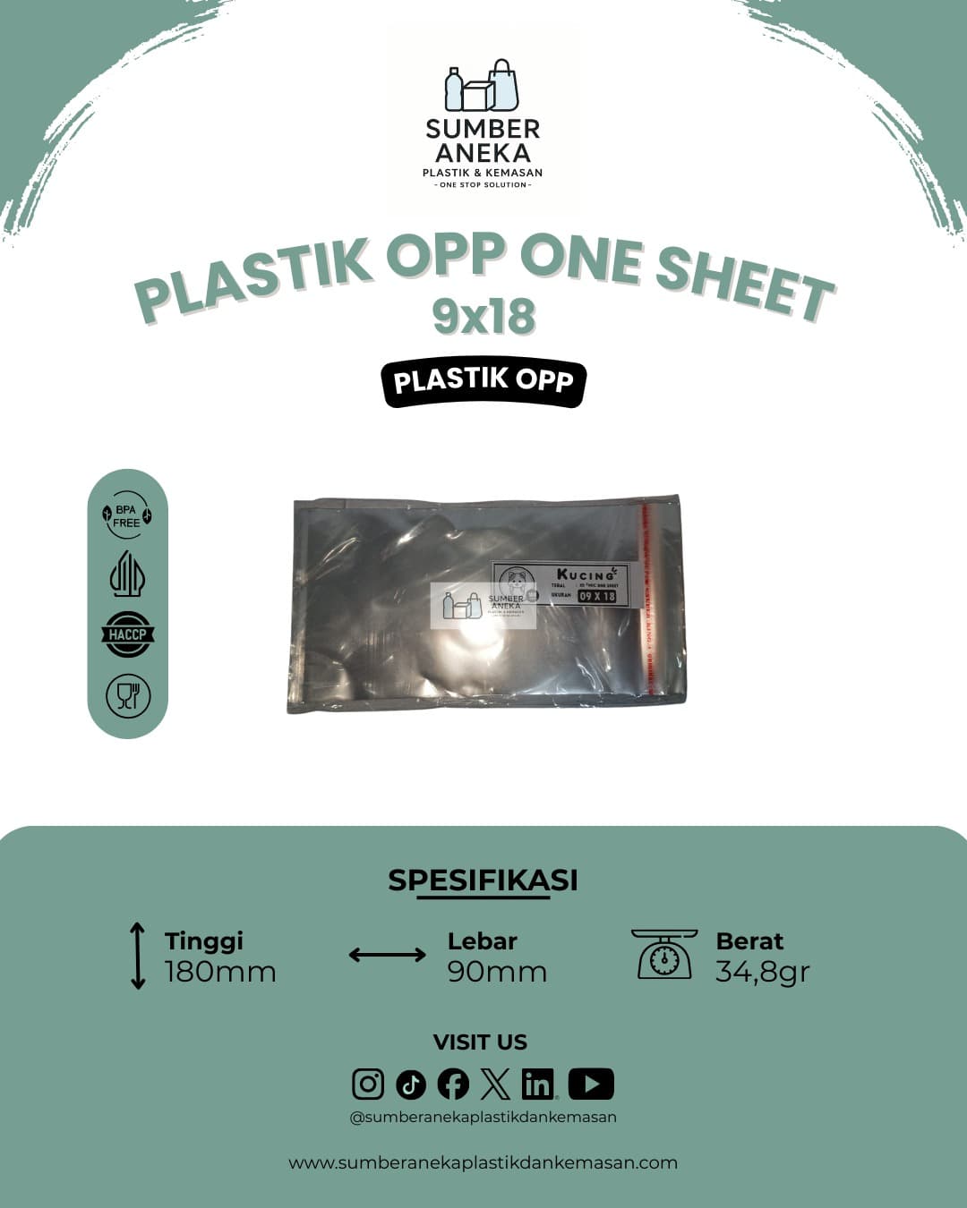 PLASTIK OPP 30 MICRON 9X18