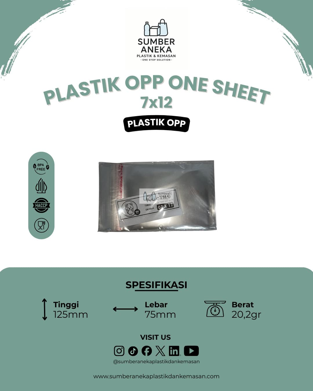 PLASTIK OPP ONE SHEET 7X12