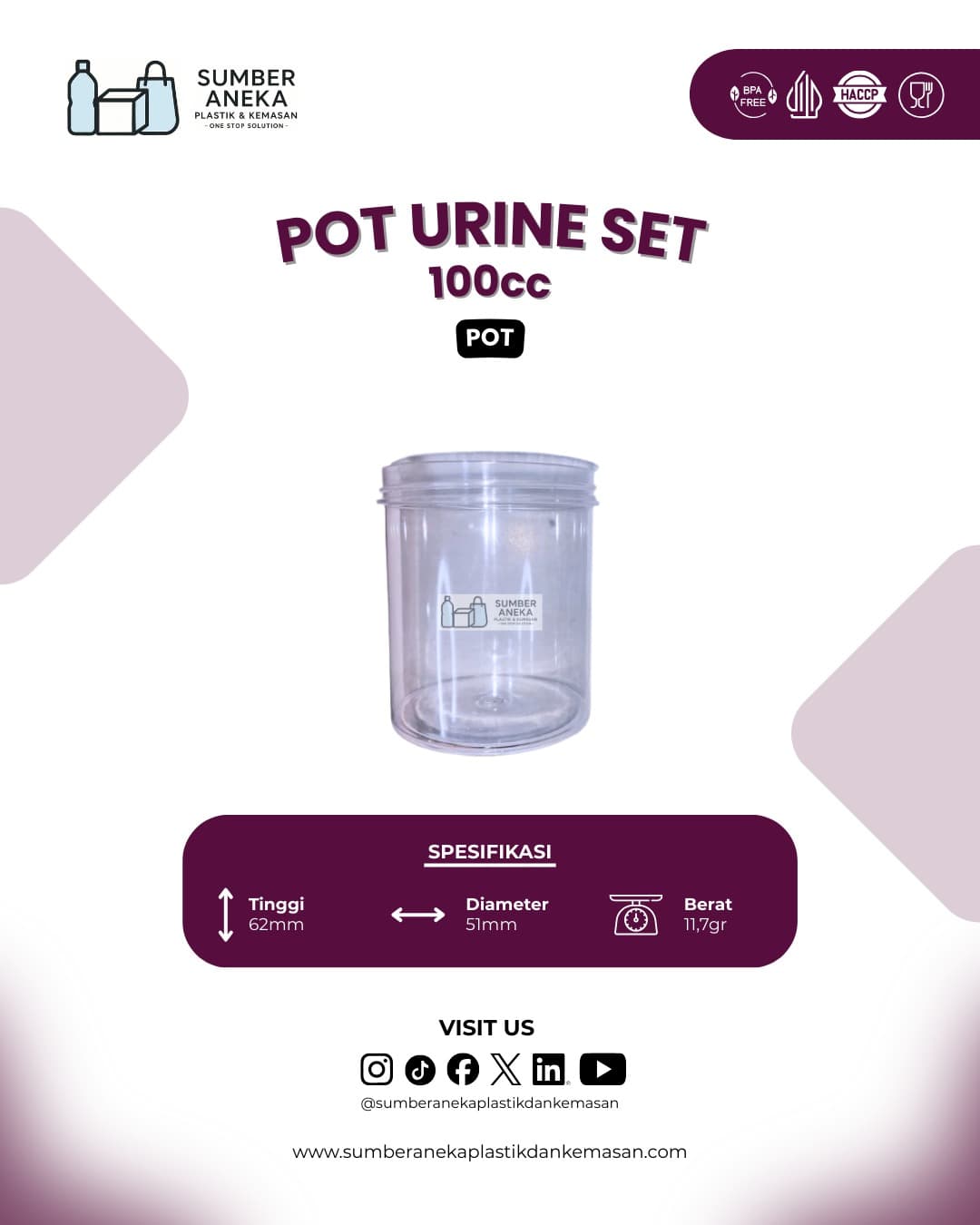 POT URINE SET 100CC