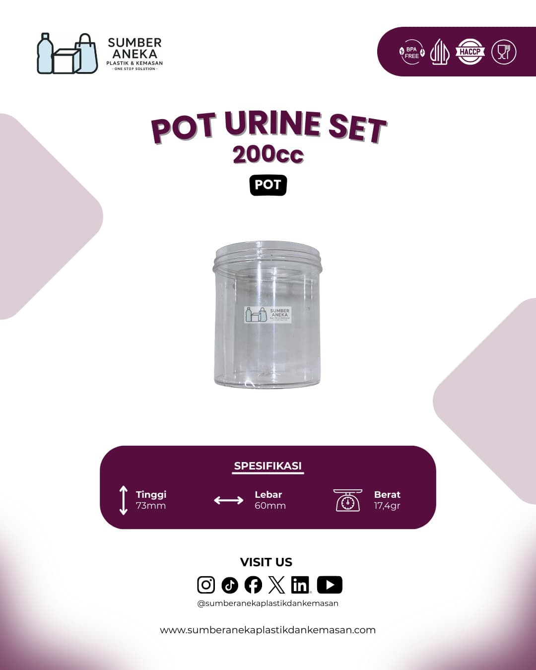 POT URINE SET 200CC